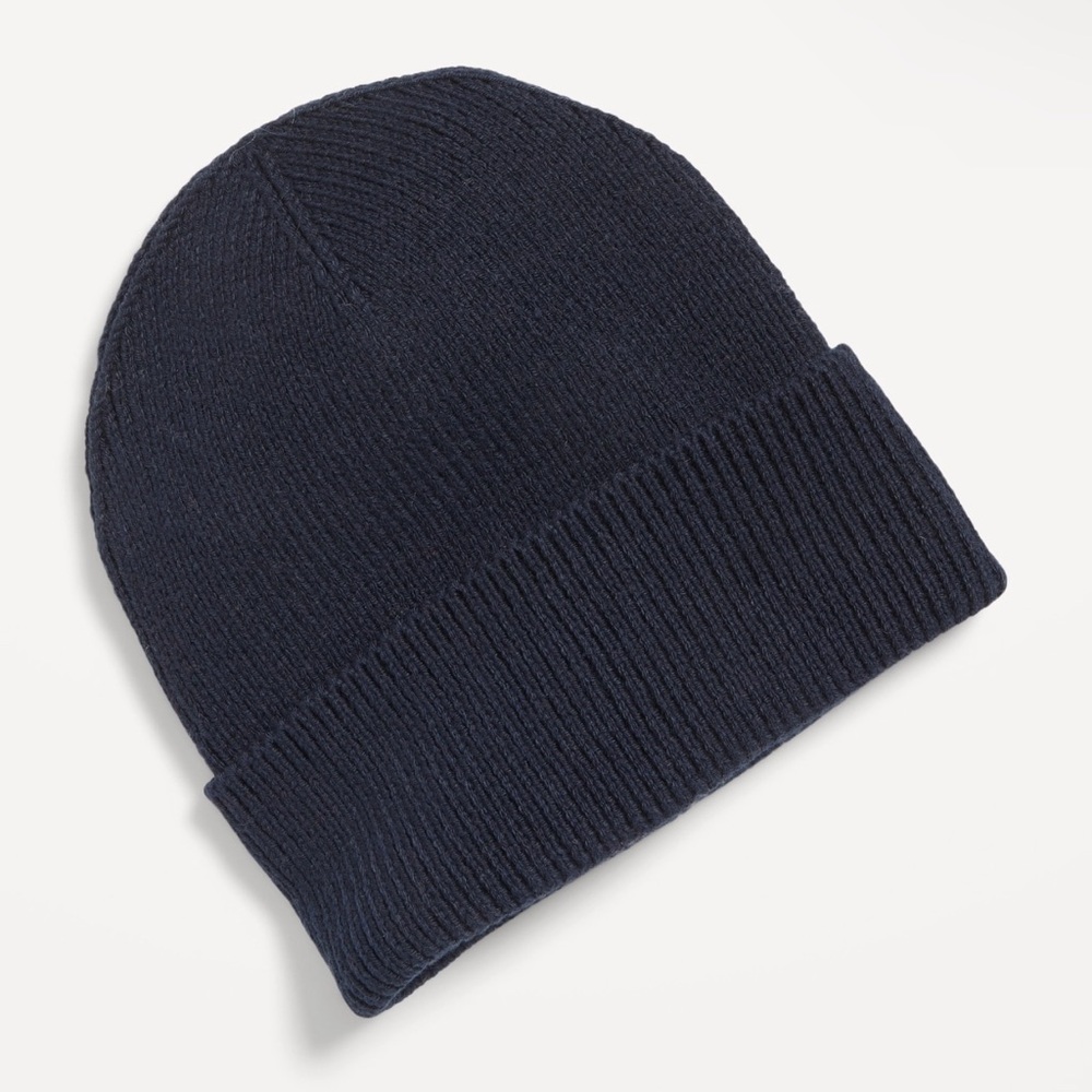 Old Navy Wide-Cuffed Ribbed Beanie Navy Blue